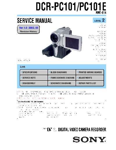 Sony DCR-PC101-101E SM