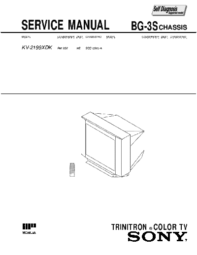 SONY KV-2199 XDK chassis BG-3S