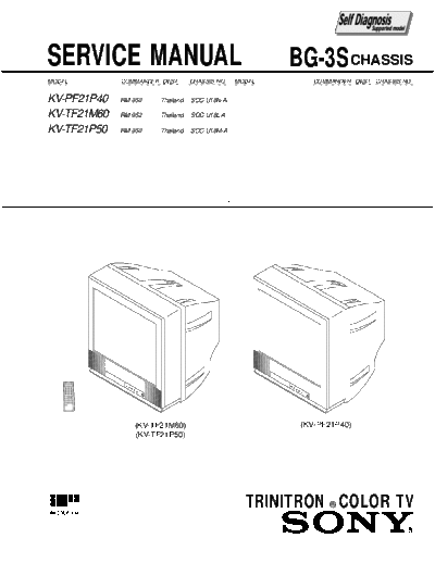SONY KV-PF21M40 KV-TF-21M60 KV-TF21M50 chassis BG-3S