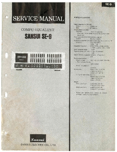 Sansui SE-9 Equalizer