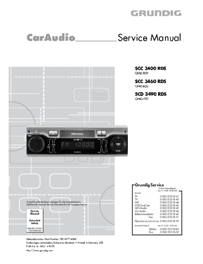 SCC-3400 RDS & 3460RDS & SCD-3490 RDS