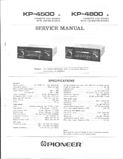 PIONEER KP-4500, KP-4800