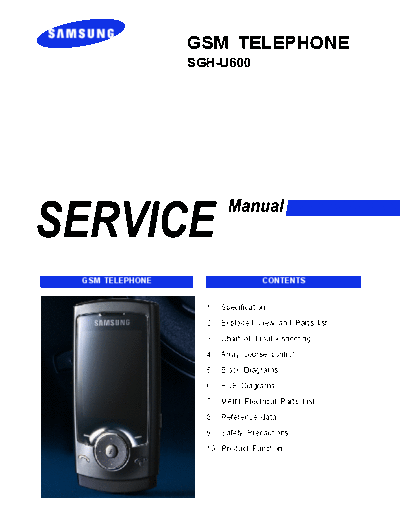 Samsung SGH-U600 service manual
