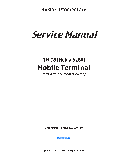 RM-78 service manual