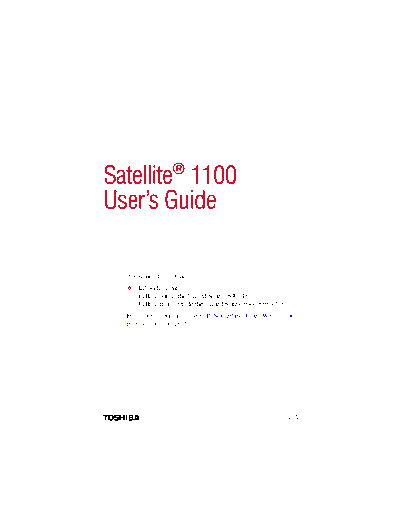 SATELLITE 1100 USER GUIDE