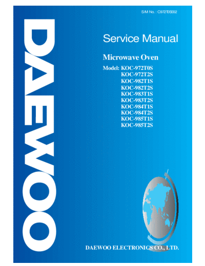 KOC-972T0S & 972T2S & 982T1S & 982T2S