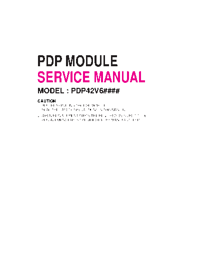 BEKO V6  LG Plasma TV Service Manual