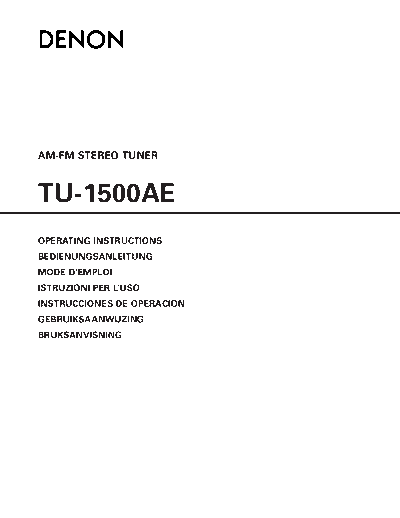 Инструкция TU-1500AE