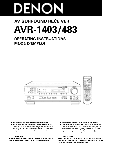 Инструкция AVR-1403 & 483