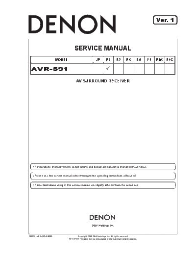 Схема 2 AVR-1611 & 1621 & 591 Ver. 1