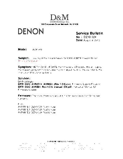Service Bulletin DZ10-024