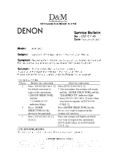 Service Bulletin OST-C1149
