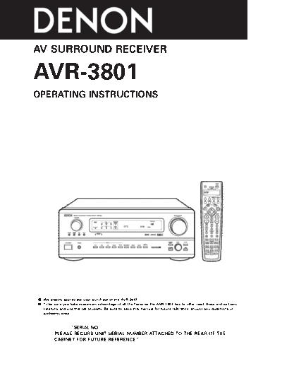 Инструкция AVR-3801