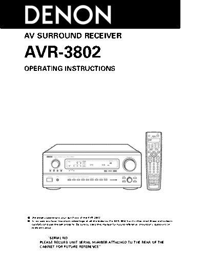 Инструкция 3 AVR-3802