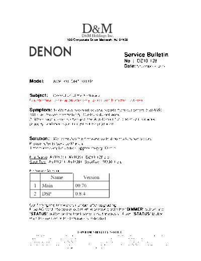 Service Bulletin DZ10-128