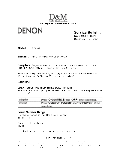 Service Bulletin OST-C1099