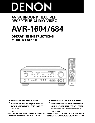 Инструкция AVR-1604 & 684