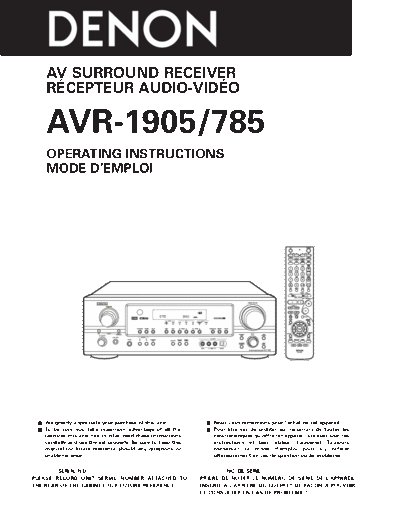 Инструкция AVR-1905 & 785