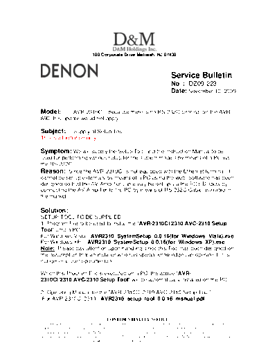 Service Bulletin DZ09-223