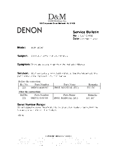 Service Bulletin OST-C1458