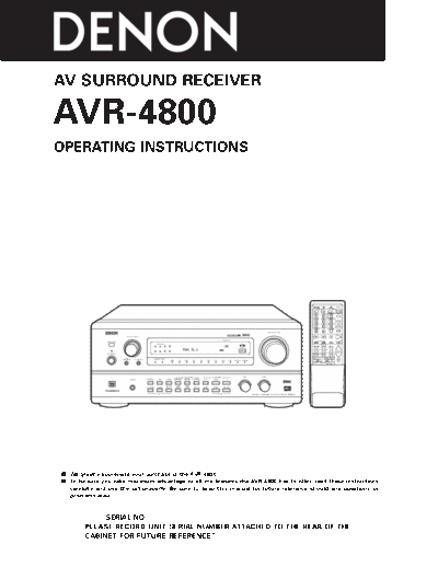 Инструкция 2 AVR-4800