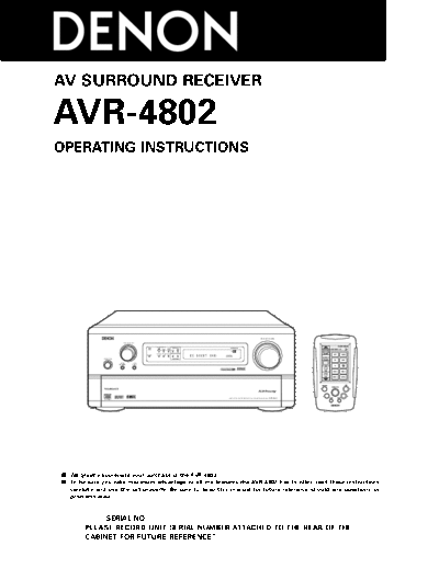 Инструкция AVR-4802