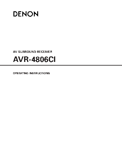 Инструкция AVR-4806CI