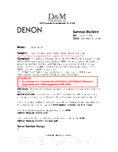 Service Bulletin OST-F1192-1