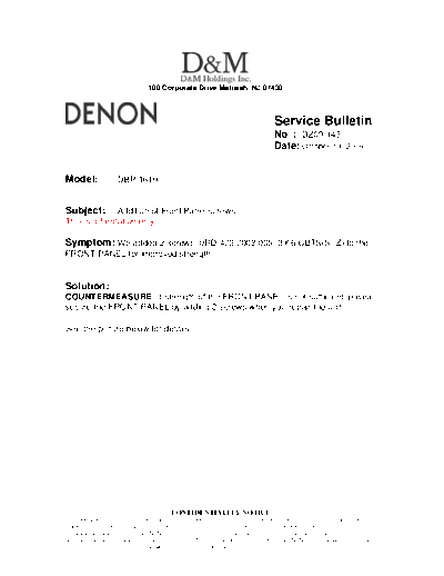 Service Bulletin DZ09-143