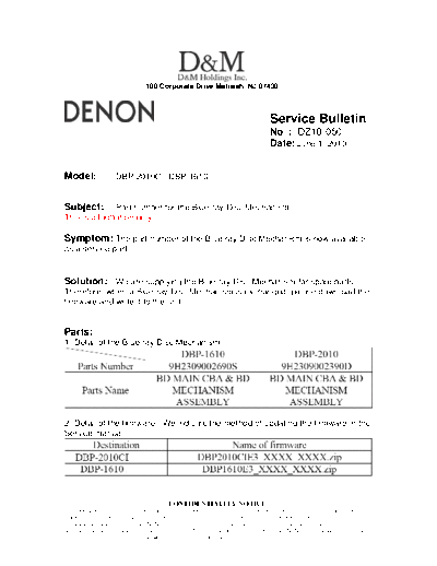 Service Bulletin DZ10-050