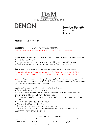 Service Bulletin DZ10-013