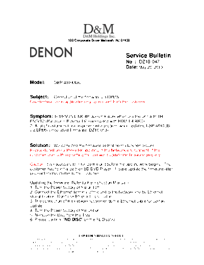 Service Bulletin DZ10-047