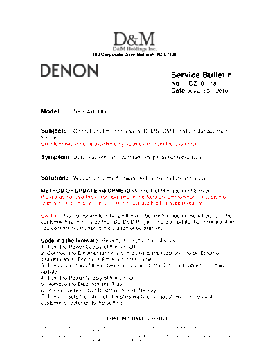 Service Bulletin DZ10-118
