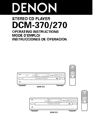 Инструкция  DCM-370 & 270