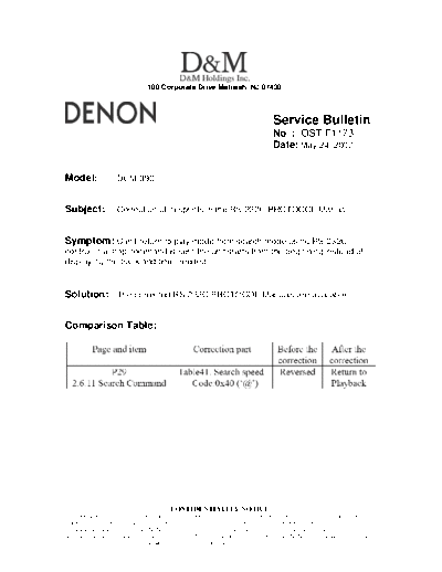 Service Bulletin OST-F1173