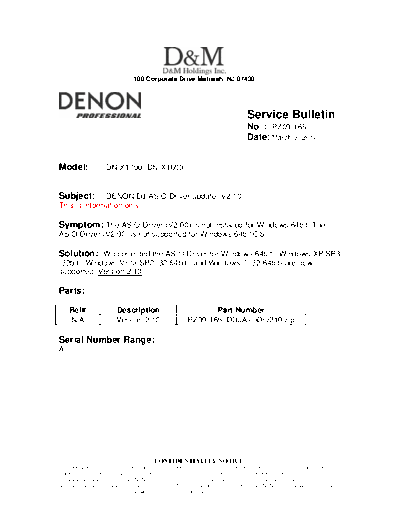 Service Bulletin PZ09-165