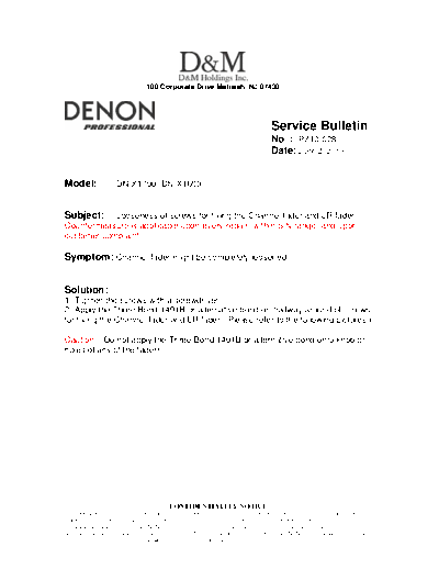 Service Bulletin PZ10-028