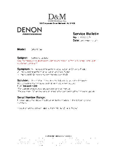 Service Bulletin PZ10-070