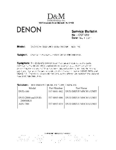 Service Bulletin OST-699