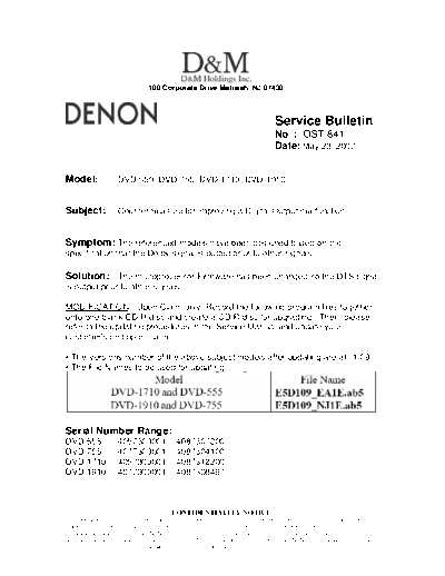 Service Bulletin OST-841