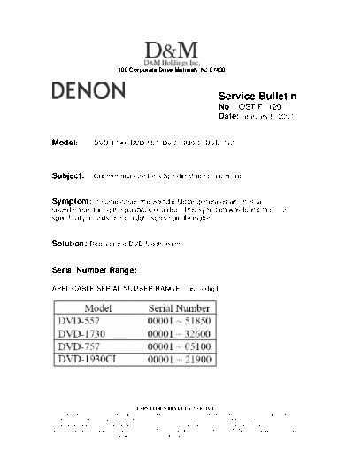 Service Bulletin OST-F1129