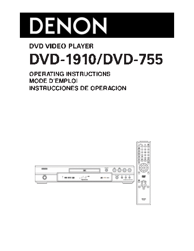Инструкция DVD-1910 & DVD-755