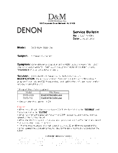Service Bulletin OST-F1038b