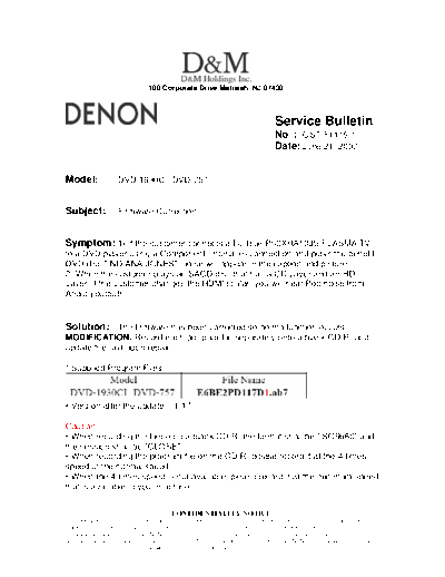 Service Bulletin OST-F1119-1