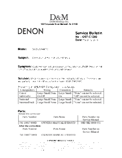 Service Bulletin OST-C1280