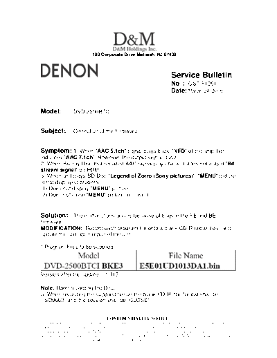 Service Bulletin OST-F1291