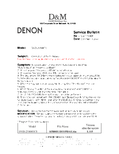 Service Bulletin OST-F1464