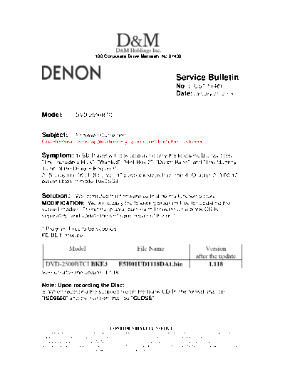 Service Bulletin OST-F1481