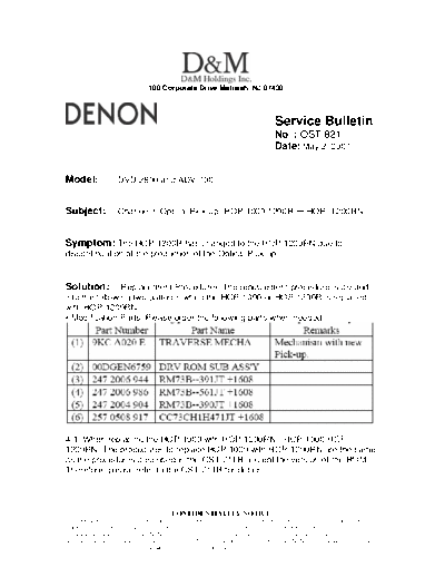 Service Bulletin OST-821
