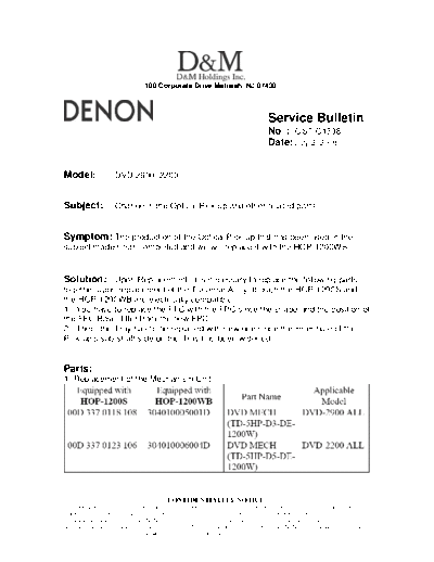 Service Bulletin OST-C1338